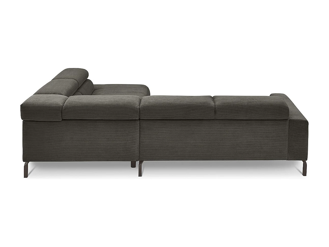 Canapé - anthracite Velours côtelé - DELIA