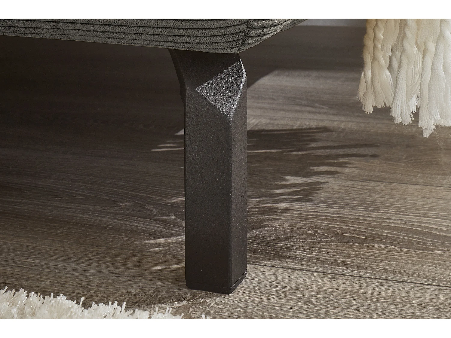 Canapé - anthracite Velours côtelé - DELIA