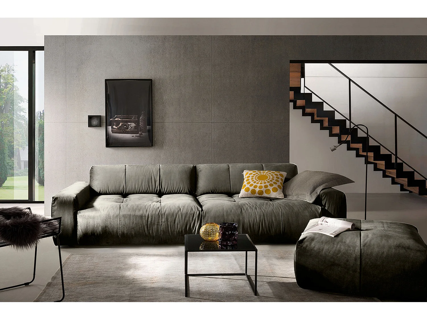 Sofa - Silber Webstoff - PALACE