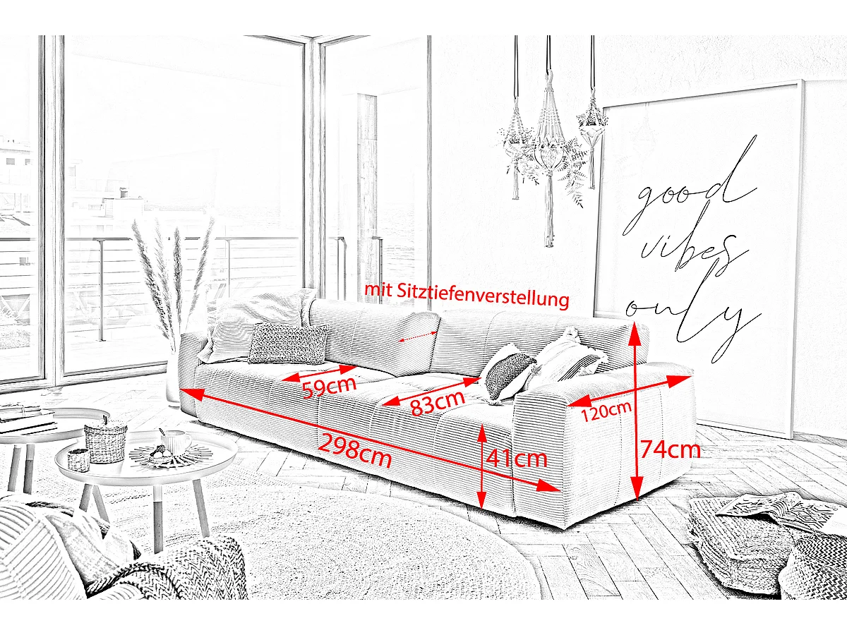 Sofa - Silber Webstoff - PALACE