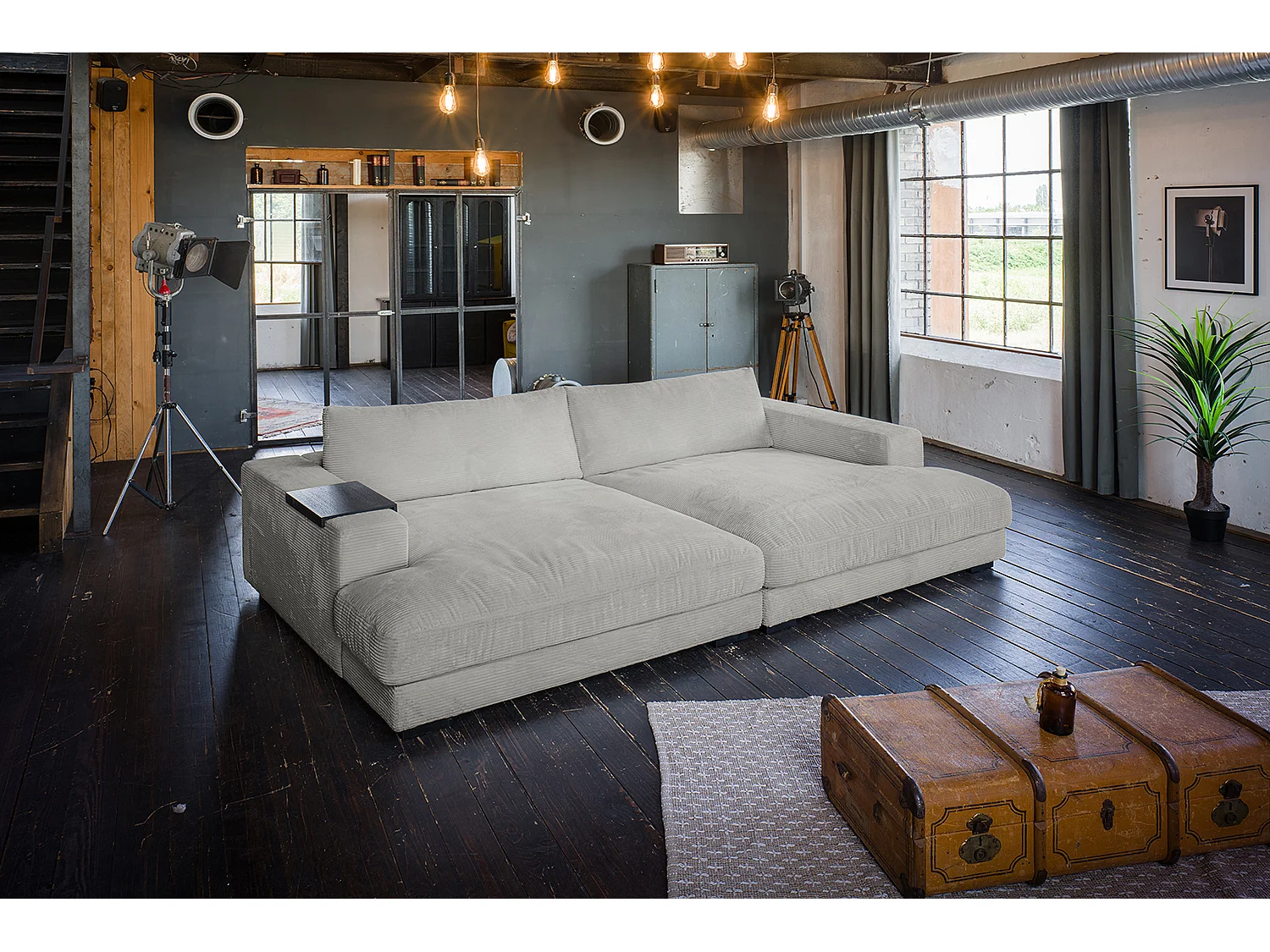 Bigsofa - Hellgrau Cord - MADELINE