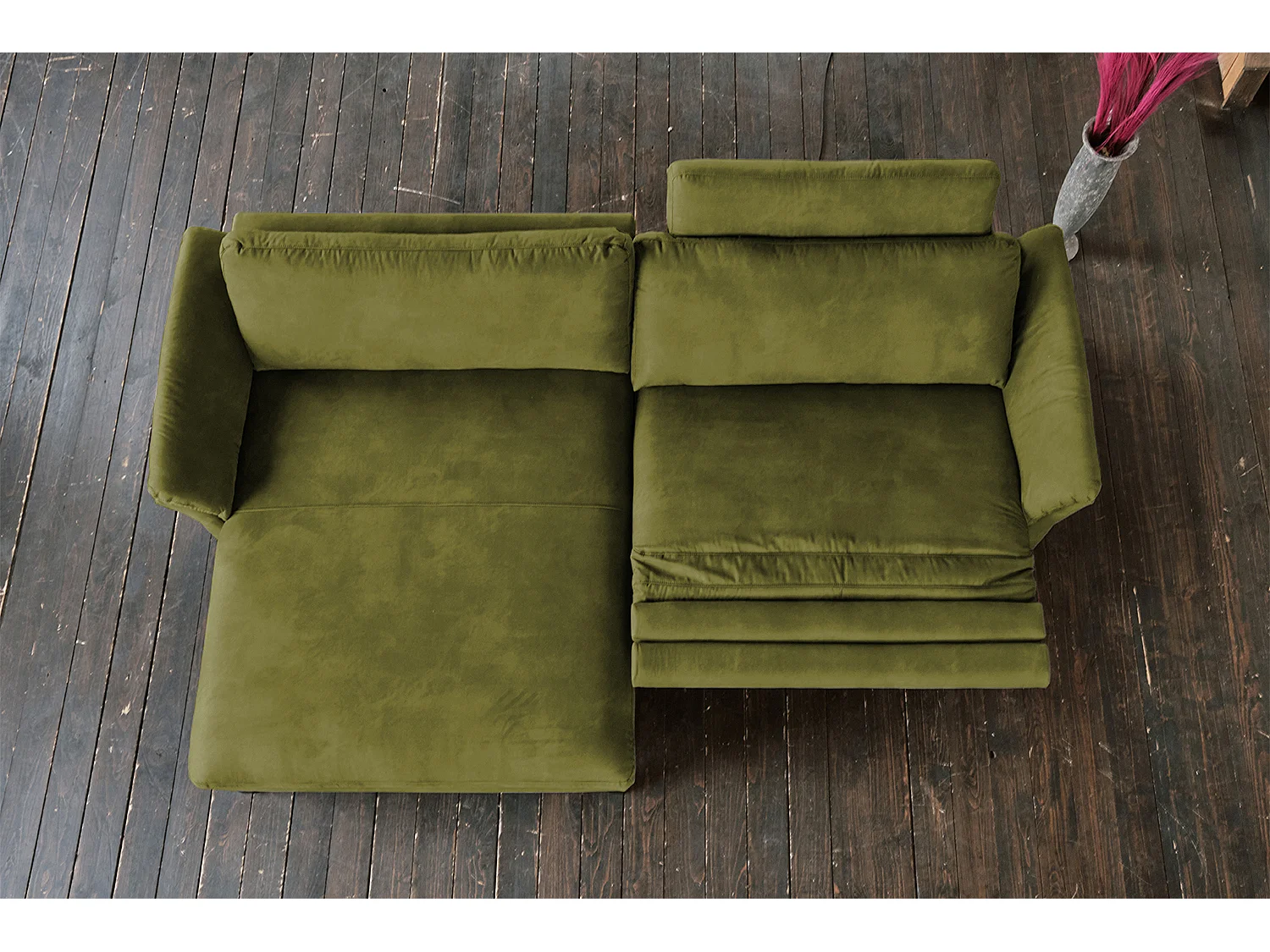 Ecksofa - Grün Webstoff - MALTA