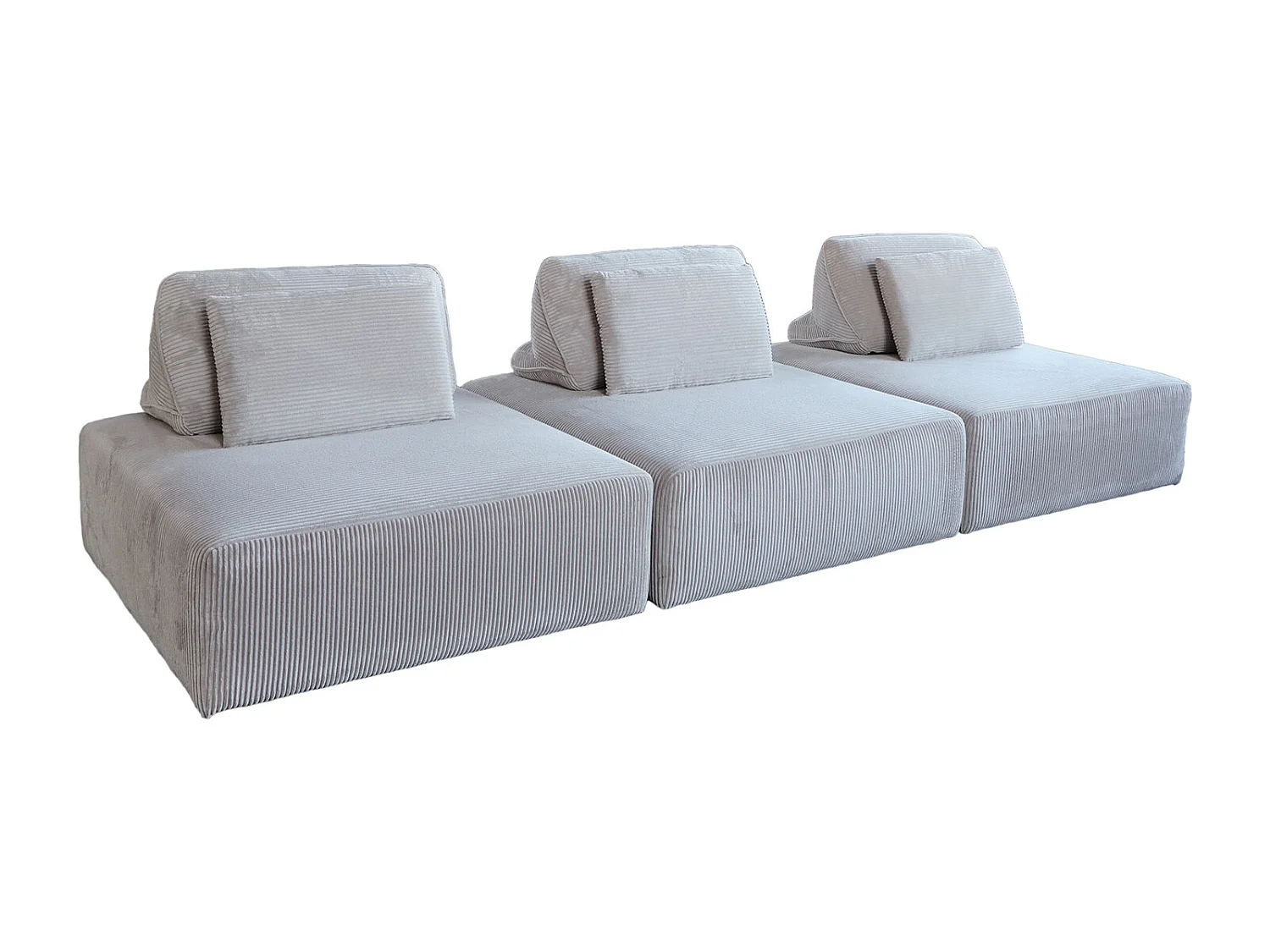 Divano modulare - grigio chiaro Velluto a coste - WIOLO SOFT