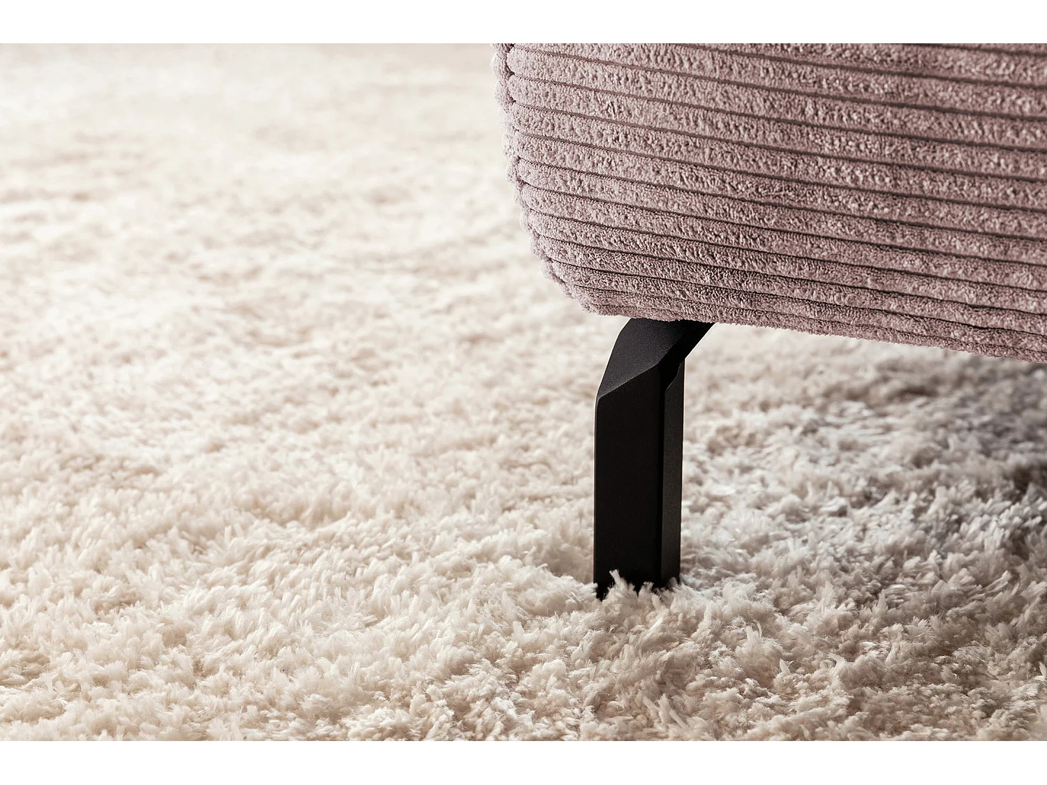 Ecksofa - Pink Cord - DELIA