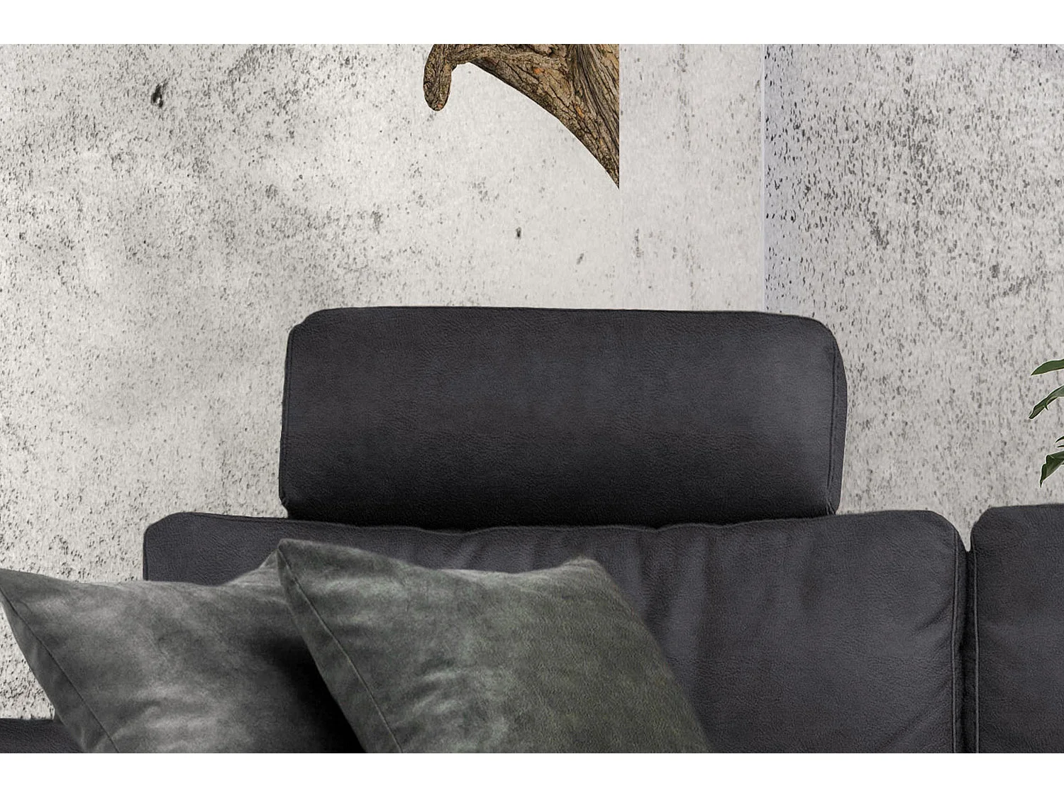 Hoekbank - Zwart Geweven stof - LOLA