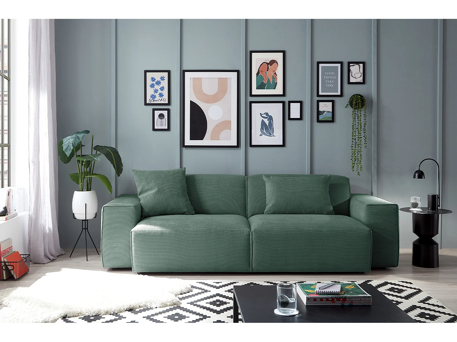 Sofa - Smaragdgrün Cord - RANI