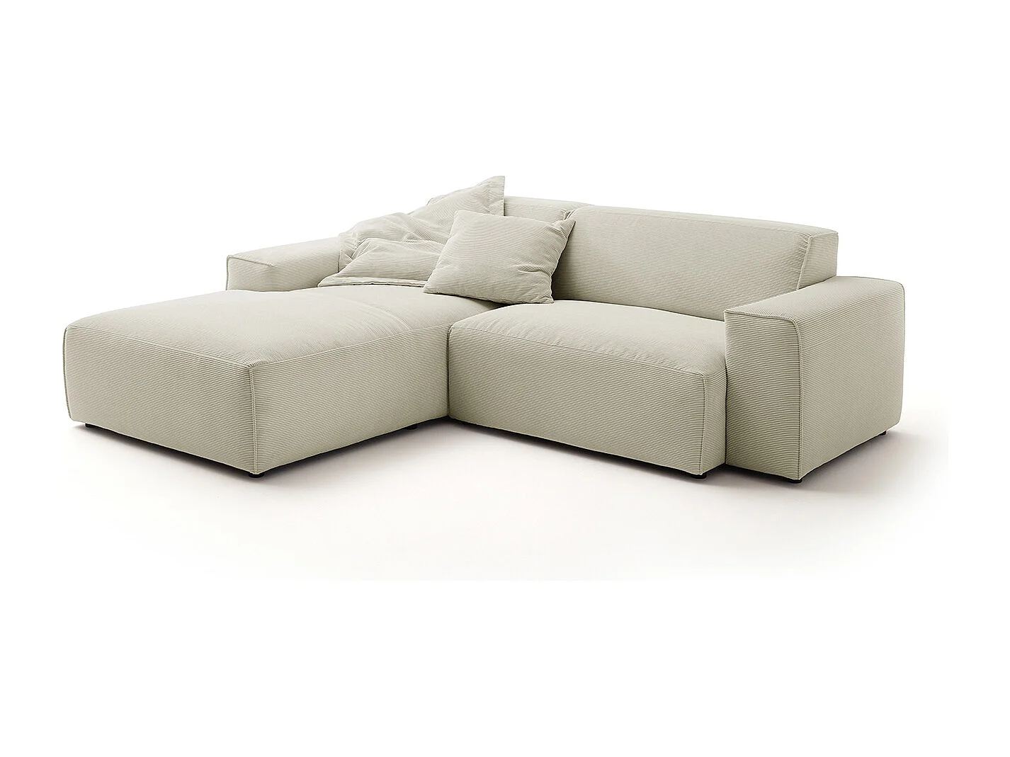 Ecksofa - Beige Cord - RANI
