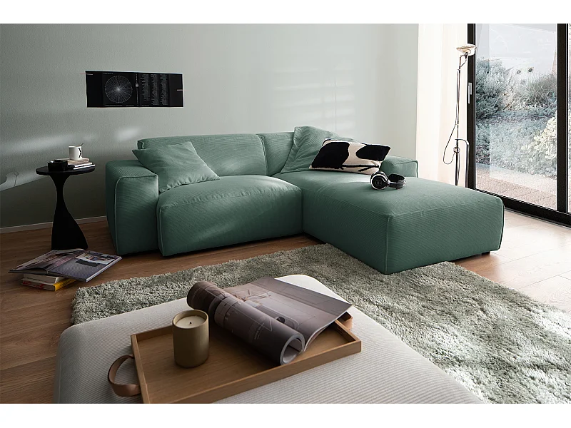 Canapé - vert émeraude Velours côtelé - RANI