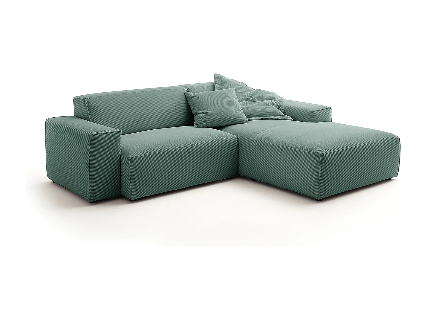 Ecksofa - Smaragdgrün Cord - RANI