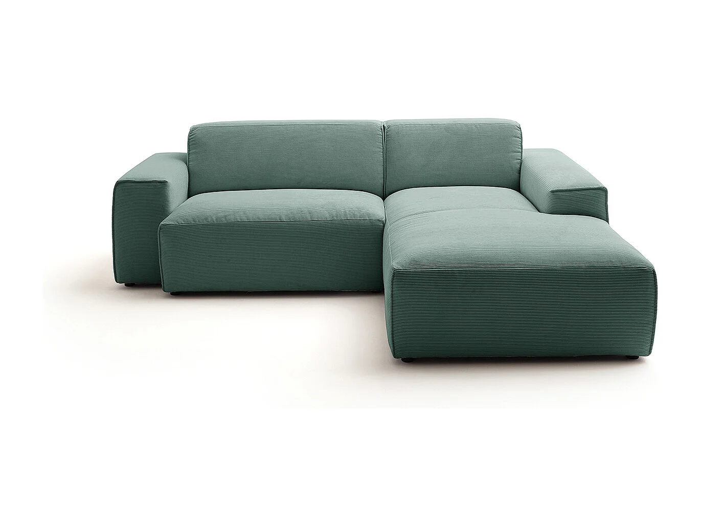 Ecksofa - Smaragdgrün Cord - RANI