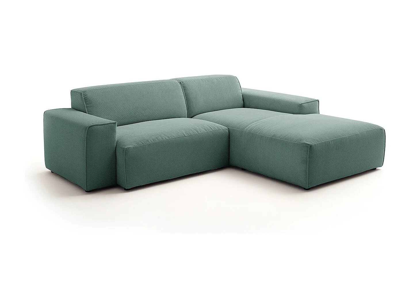 Ecksofa - Smaragdgrün Cord - RANI