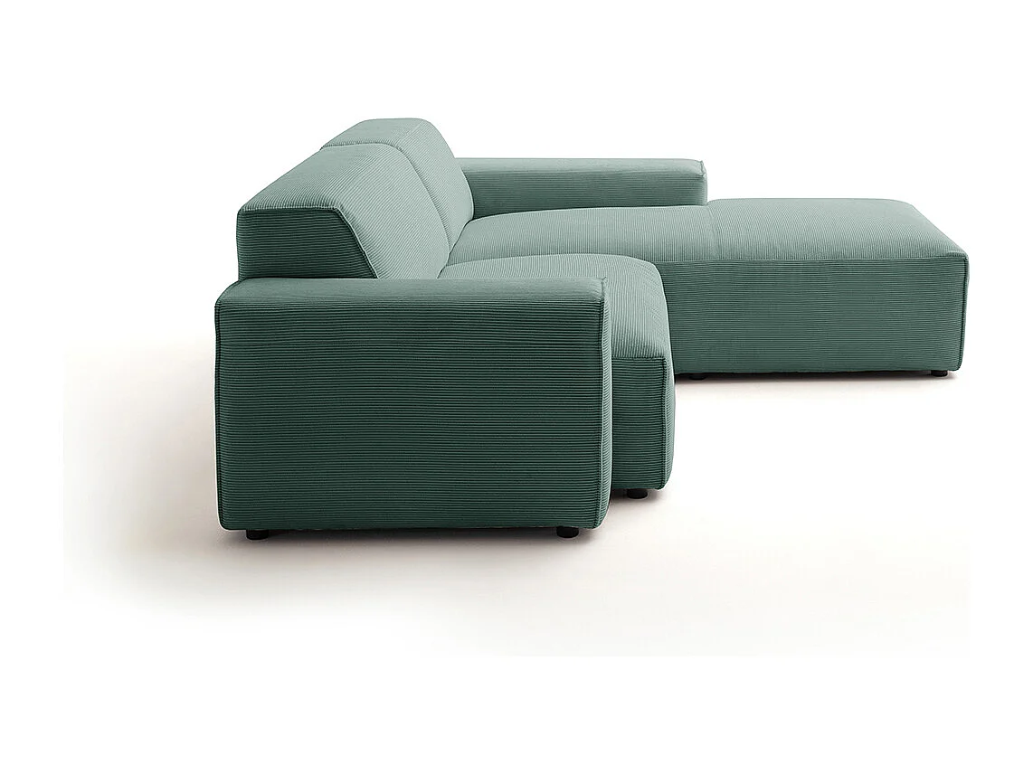 Ecksofa - Smaragdgrün Cord - RANI