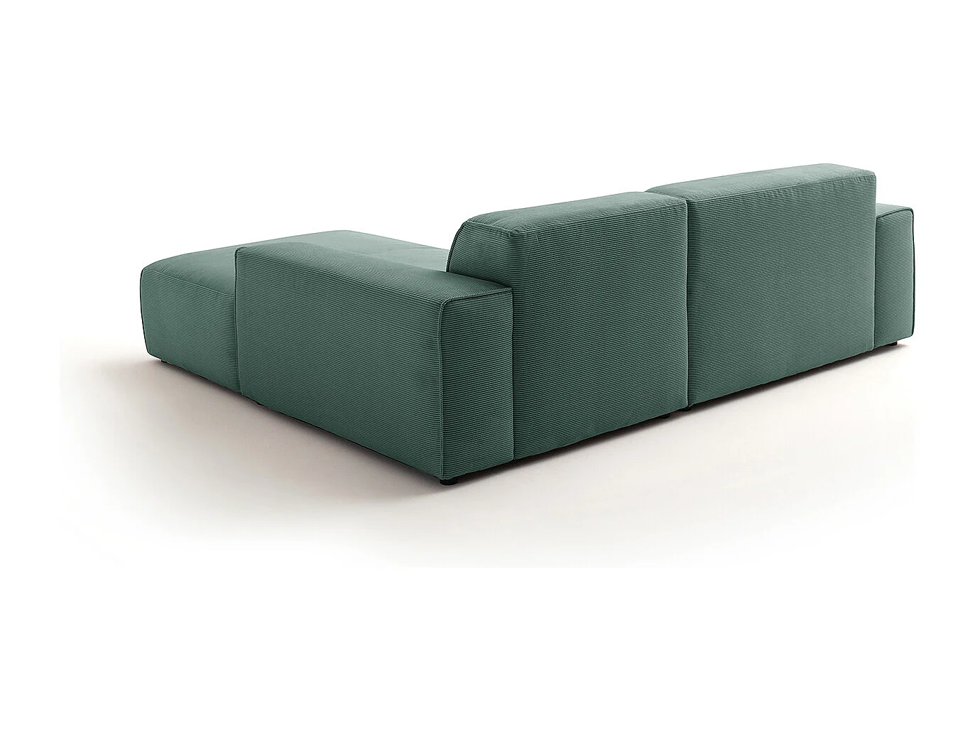 Ecksofa - Smaragdgrün Cord - RANI