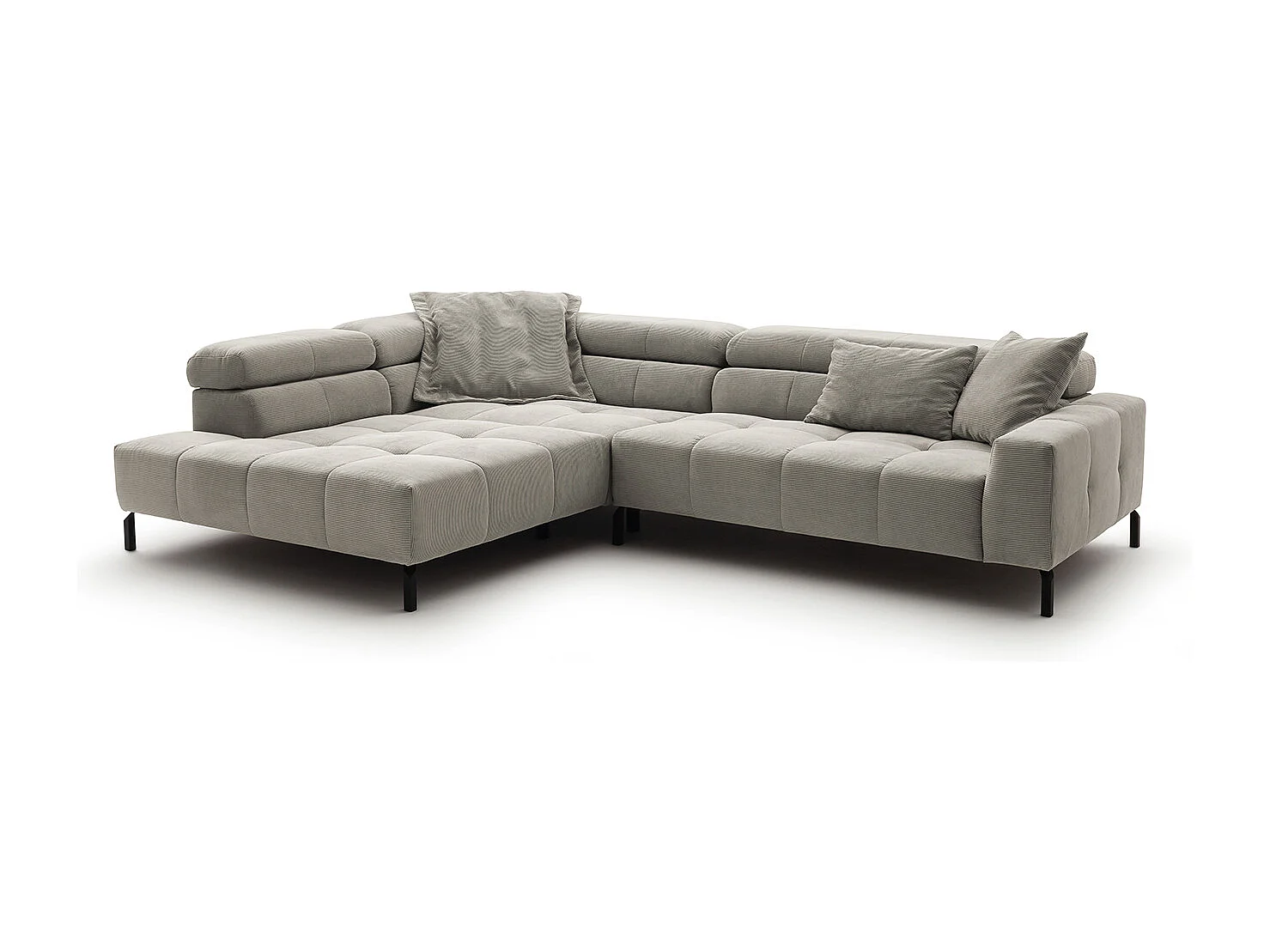 Canapé - argent Velours côtelé - OHIO