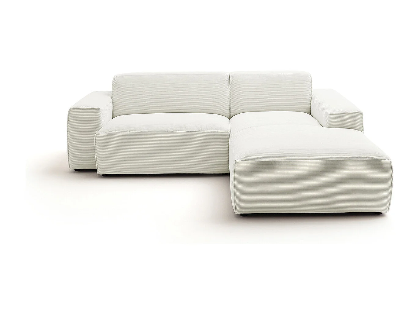 Ecksofa - Weiß Cord - RANI