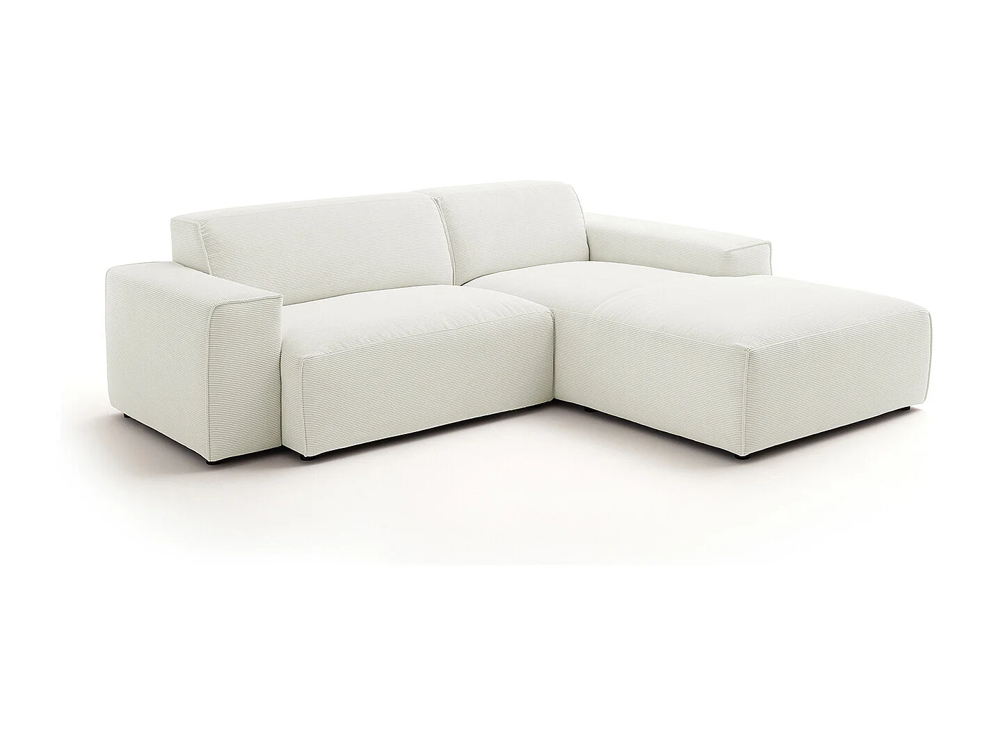 Ecksofa - Weiß Cord - RANI