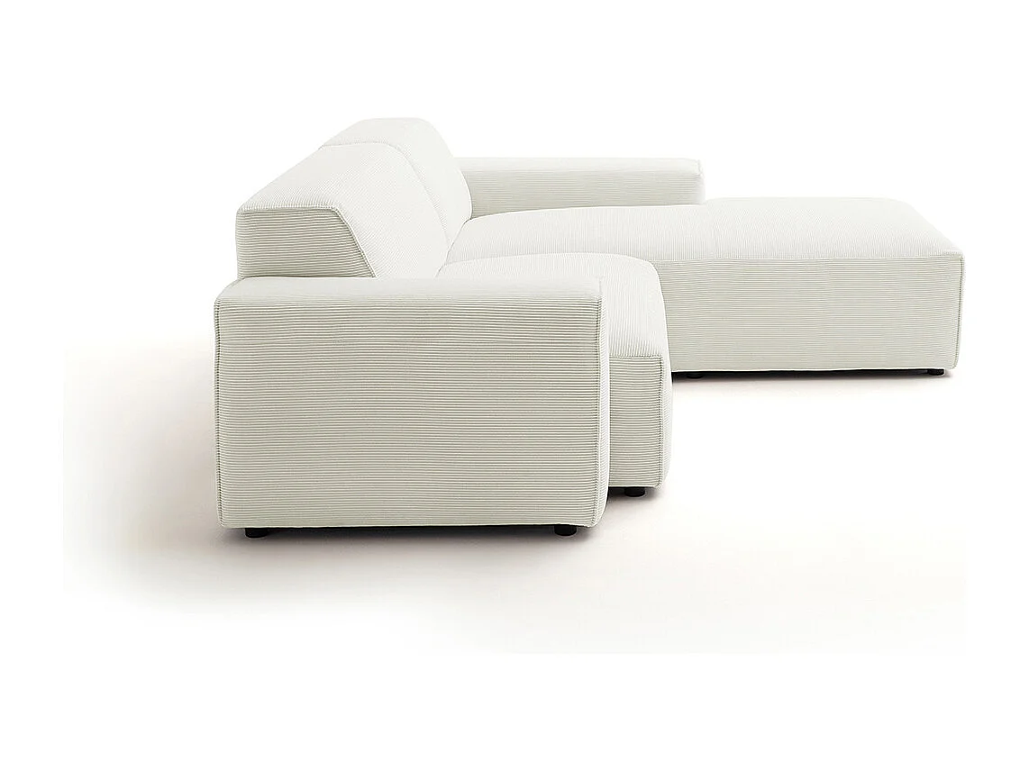 Ecksofa - Weiß Cord - RANI