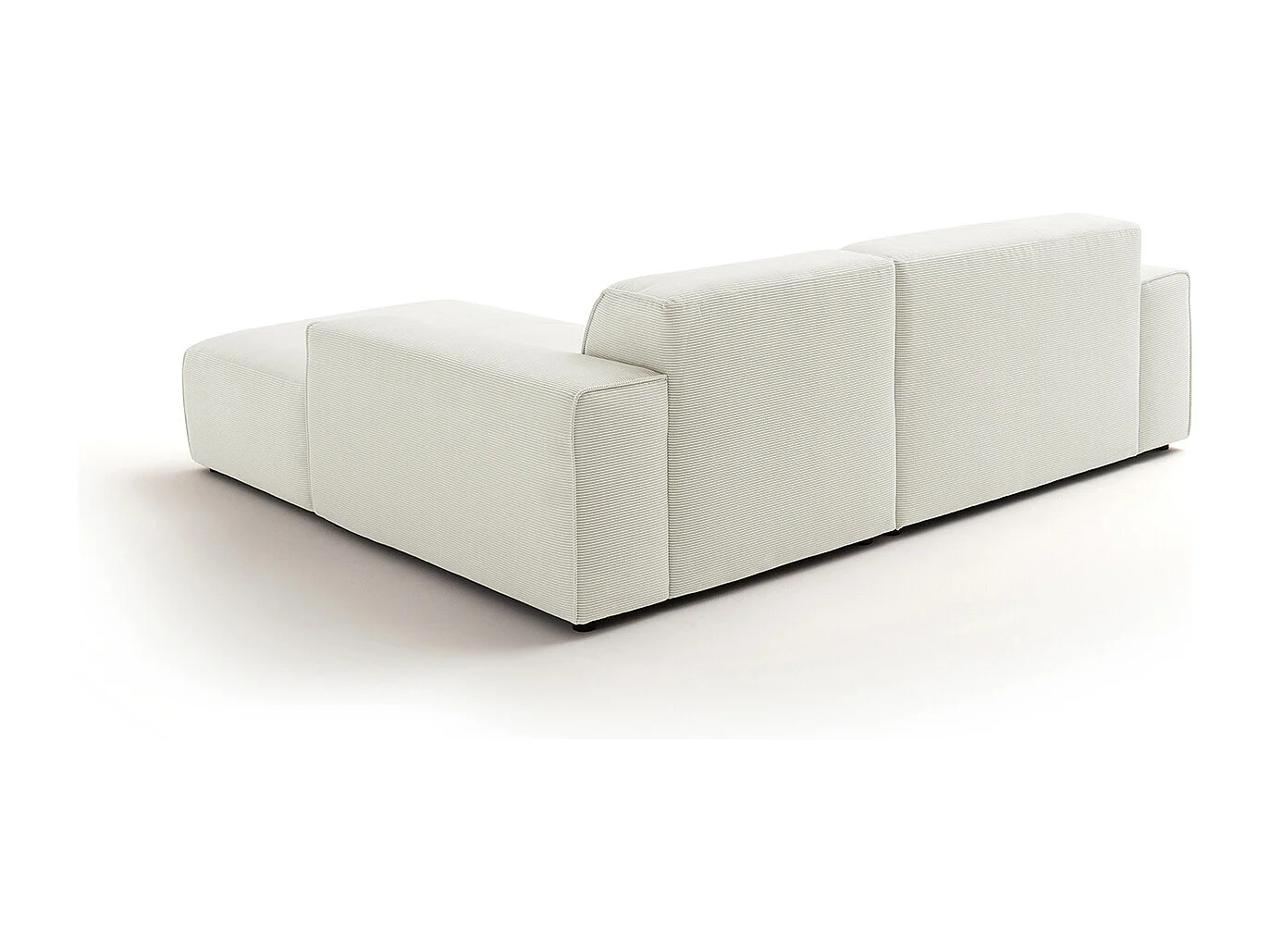 Ecksofa - Weiß Cord - RANI