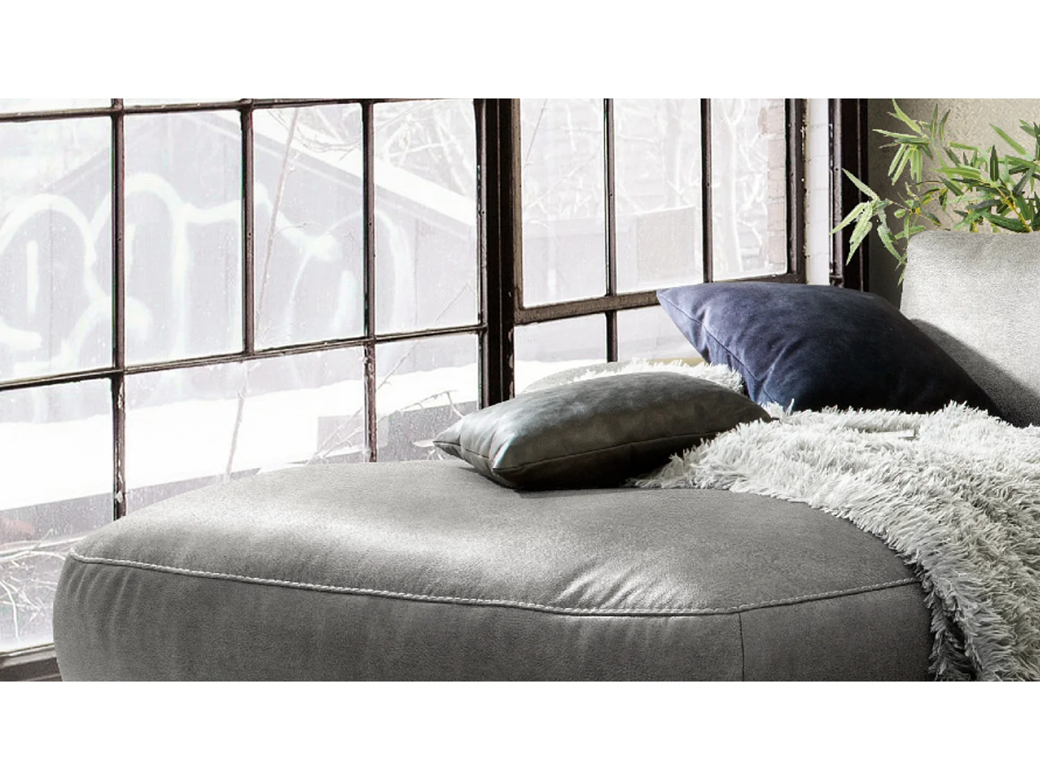 Divano - Grigio tessuto intrecciato - LOLA