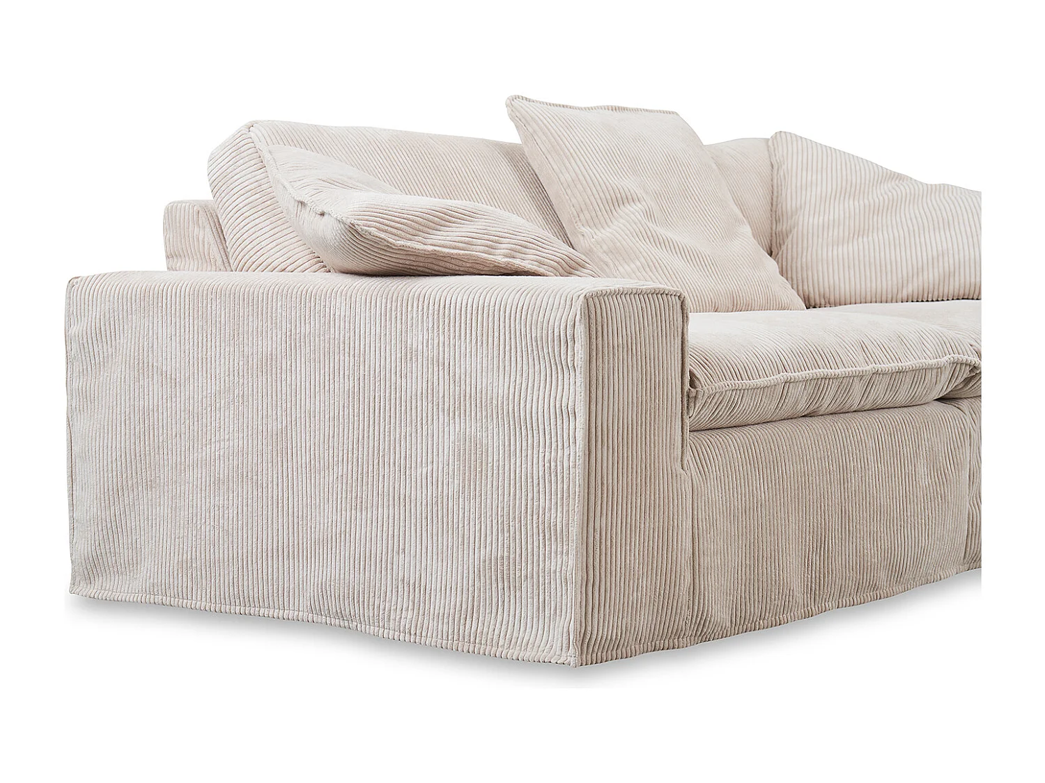 Canapé - blanc crème Velours côtelé - NETTA