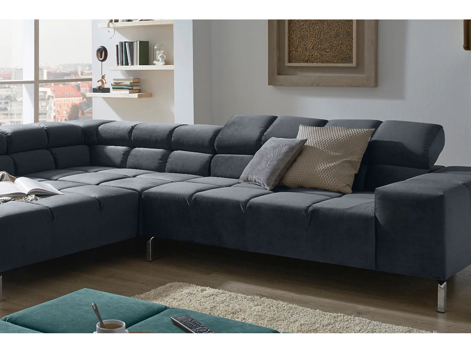 canapé - Noir Velours - NELSON