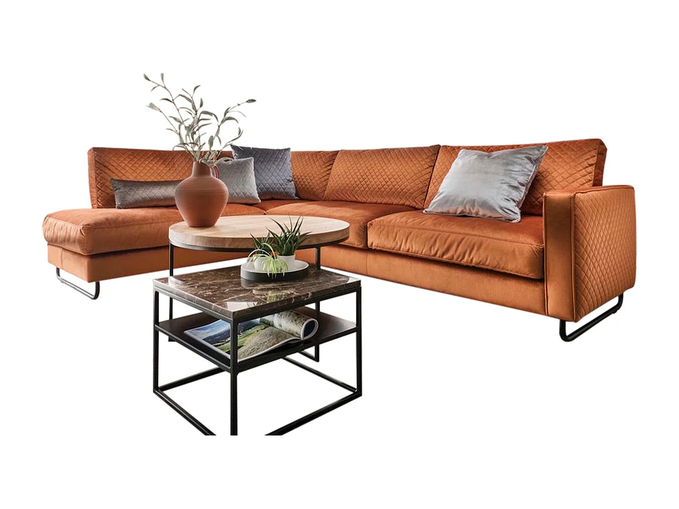 Ecksofa - Rot  - DILA