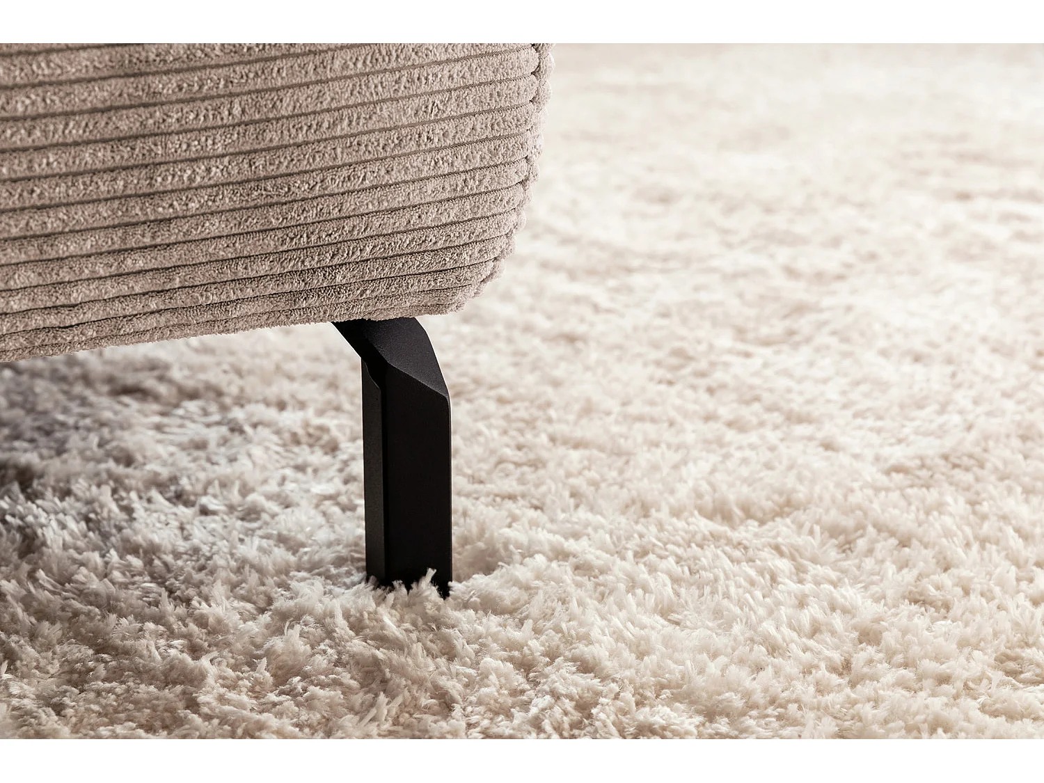 Ecksofa - Taupe Cord - DELIA