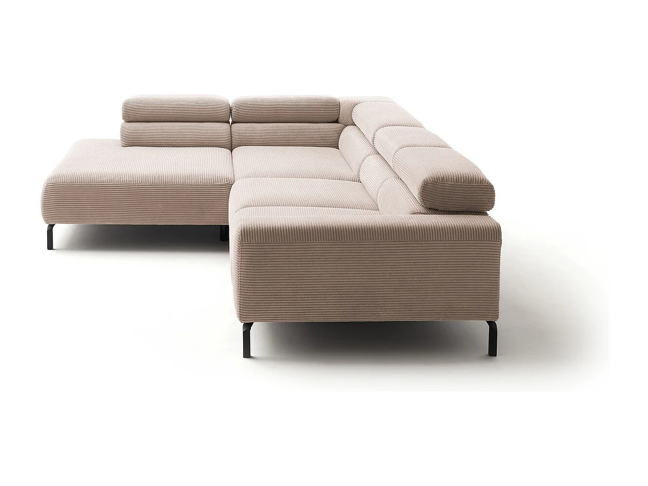 Ecksofa - Taupe Cord - DELIA