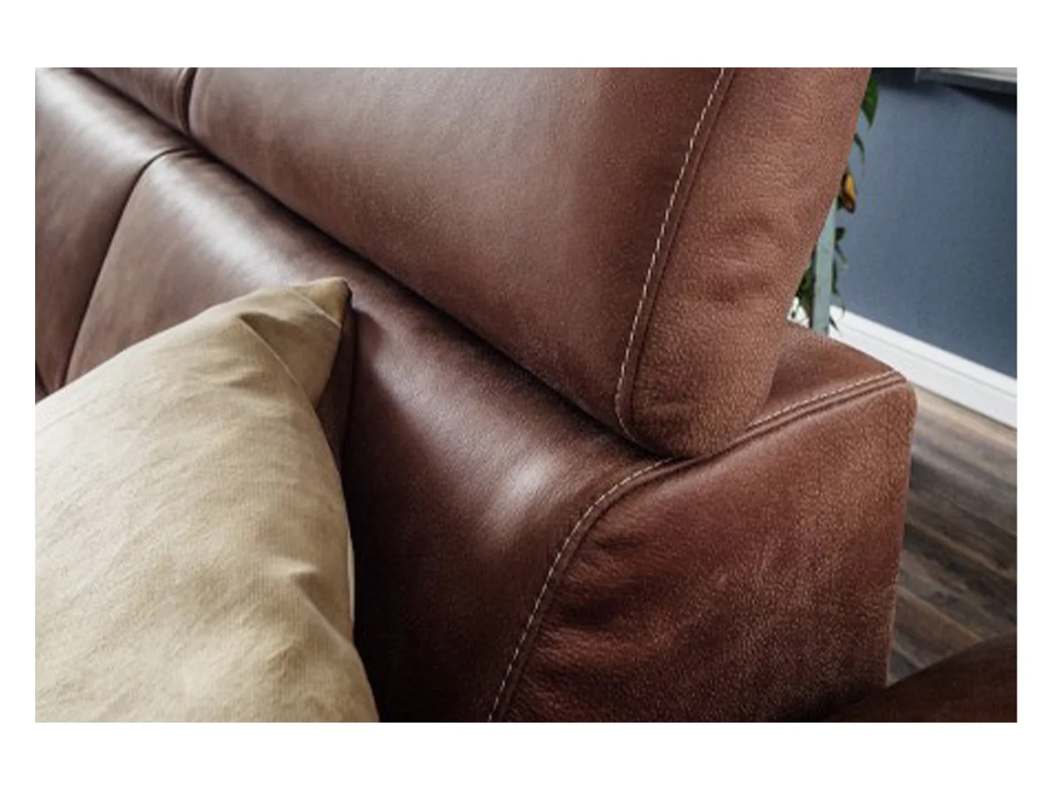 Ecksofa - Braun Leder - RISO