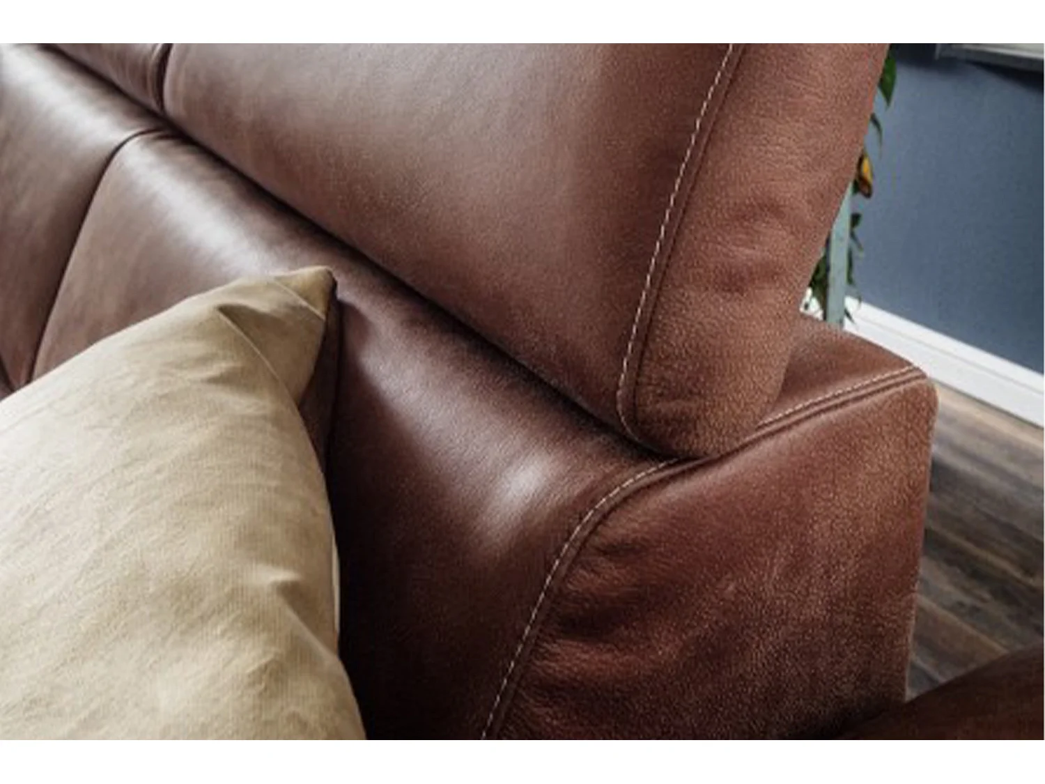 Ecksofa - Braun Leder - RISO