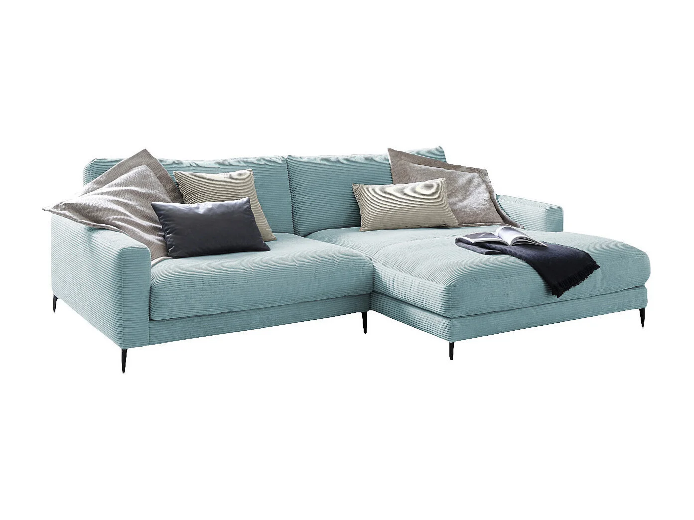 Hoekbank - Lichtblauw Koord - CARA