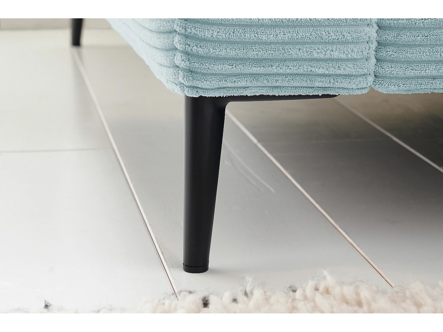 Ecksofa - Hellblau Cord - CARA