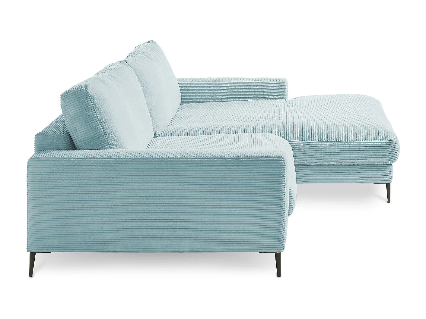 Ecksofa - Hellblau Cord - CARA
