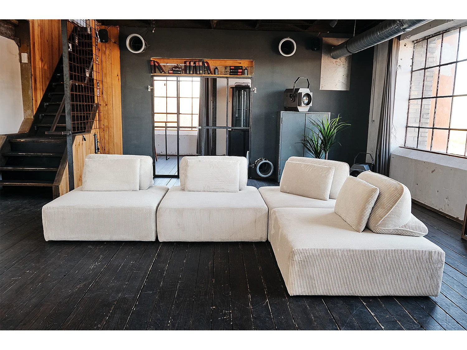 Modulares Sofa - Cremeweiß Cord - WIOLO SOFT