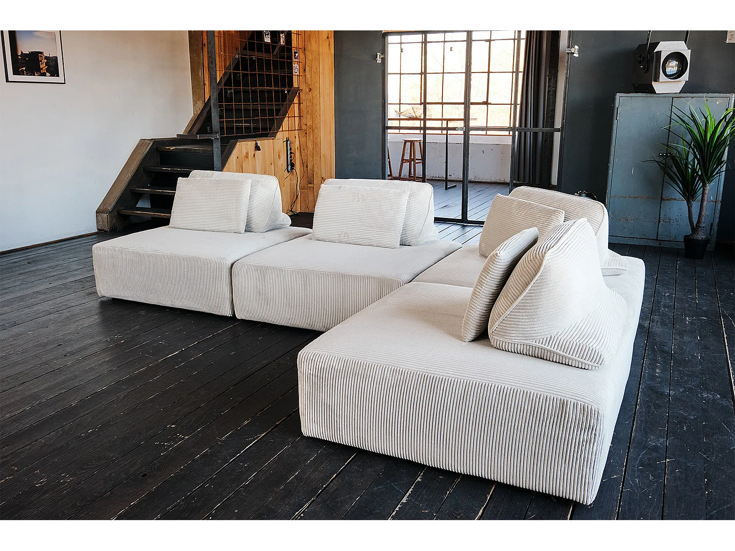 Modulares Sofa - Cremeweiß Cord - WIOLO SOFT