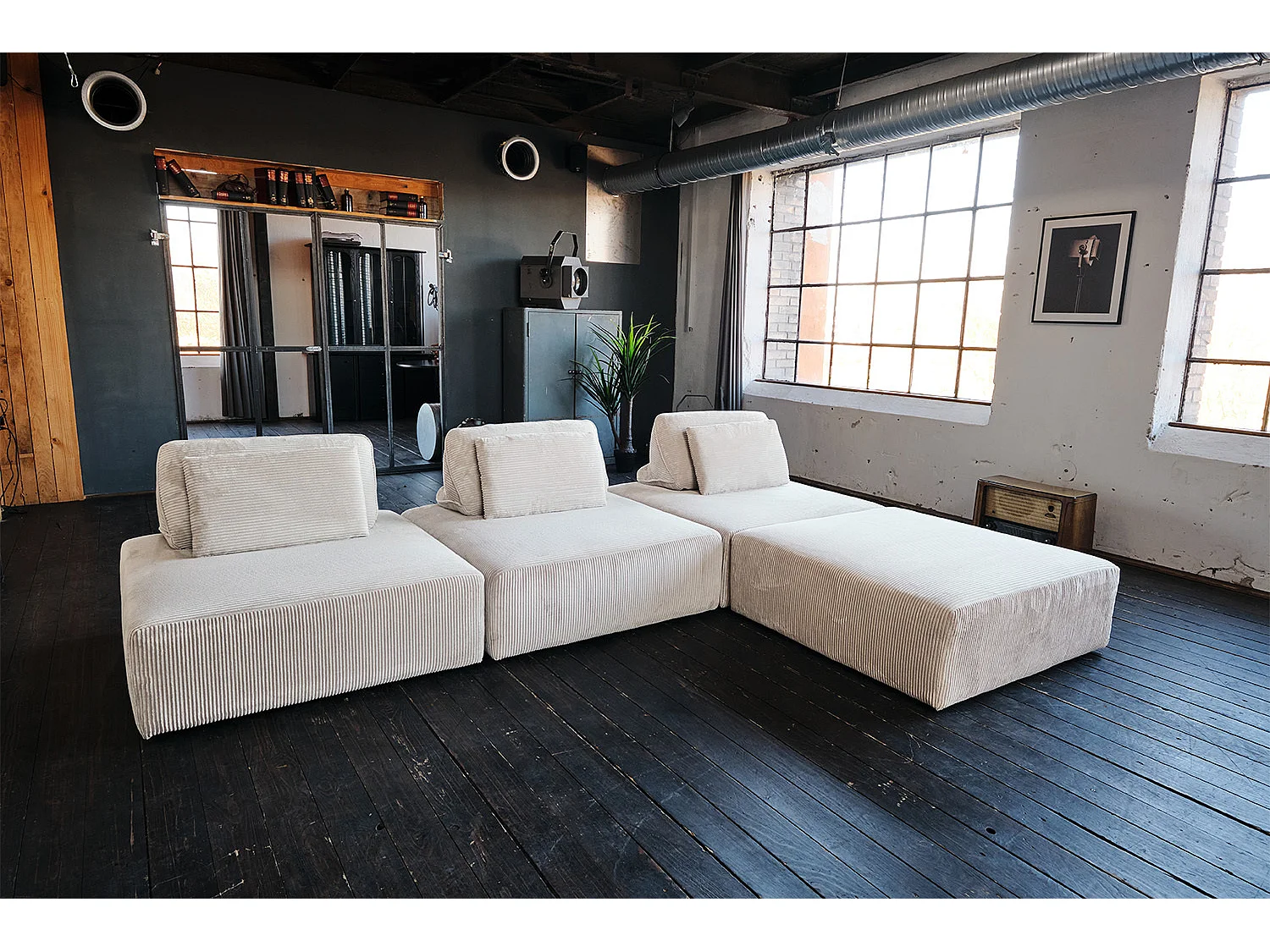 Modulares Sofa - Cremeweiß Cord - WIOLO SOFT