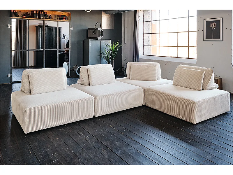Modulsofa - Cremeweiß Cord - WIOLO SOFT