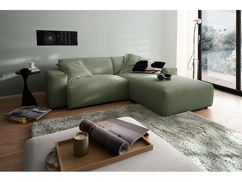 Ecksofa - Grün Cord - RANI