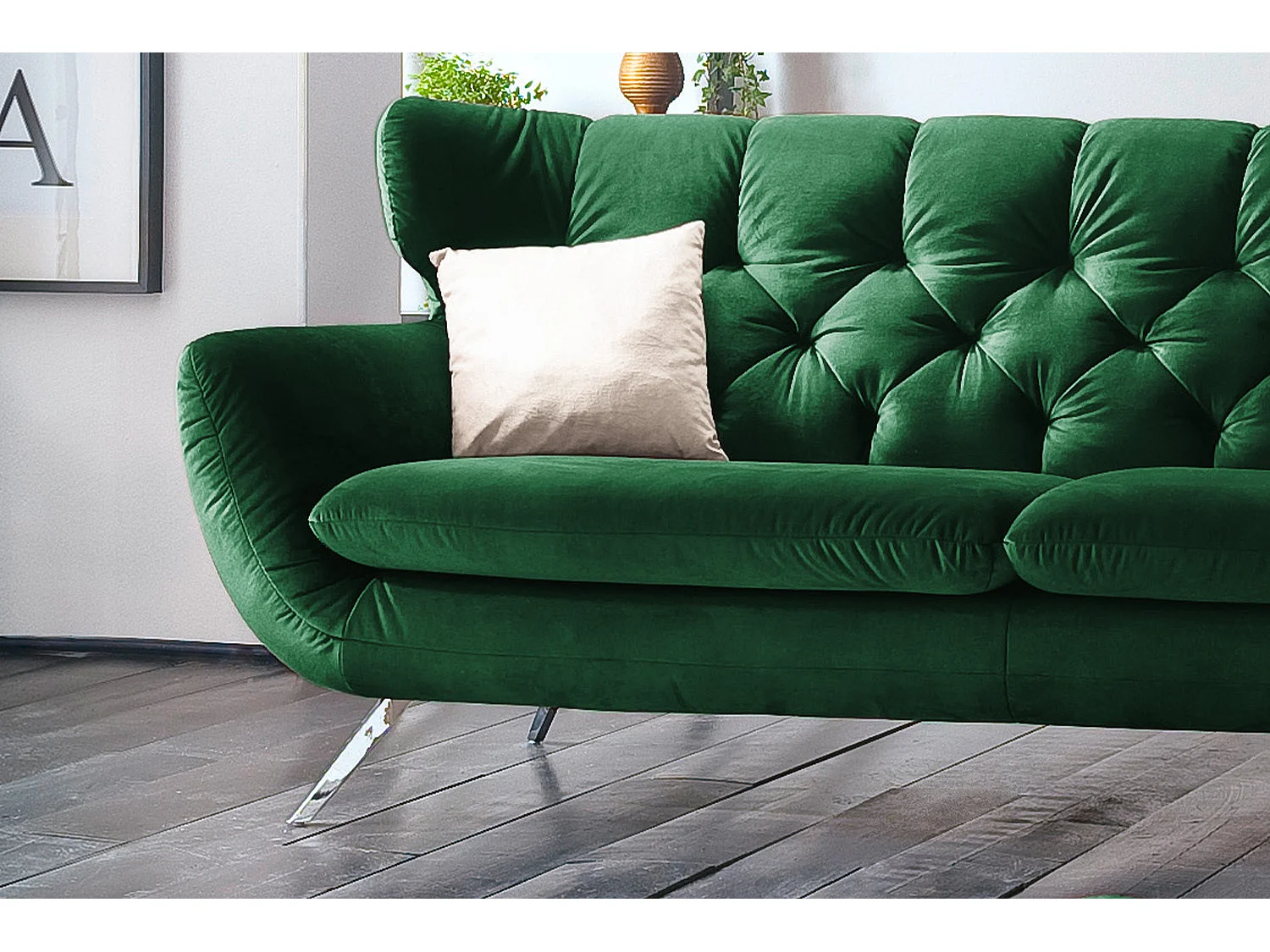 Sofa - Smaragdgrün Velvet - CHARME