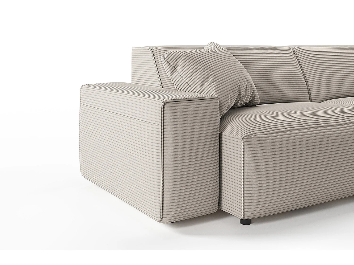 Canapé - gris pierre Velours côtelé - RANI