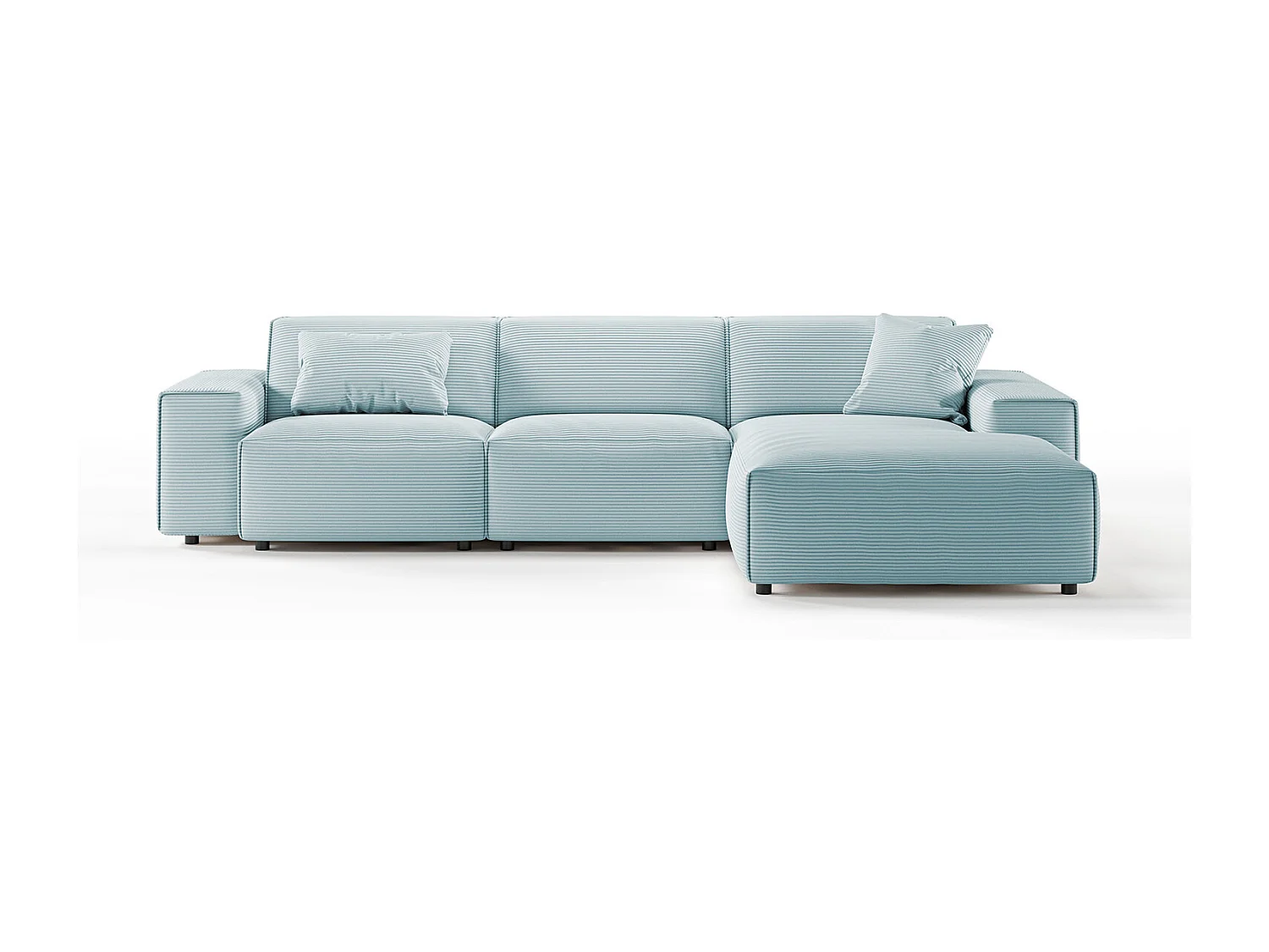 Ecksofa - Hellblau Cord - RANI