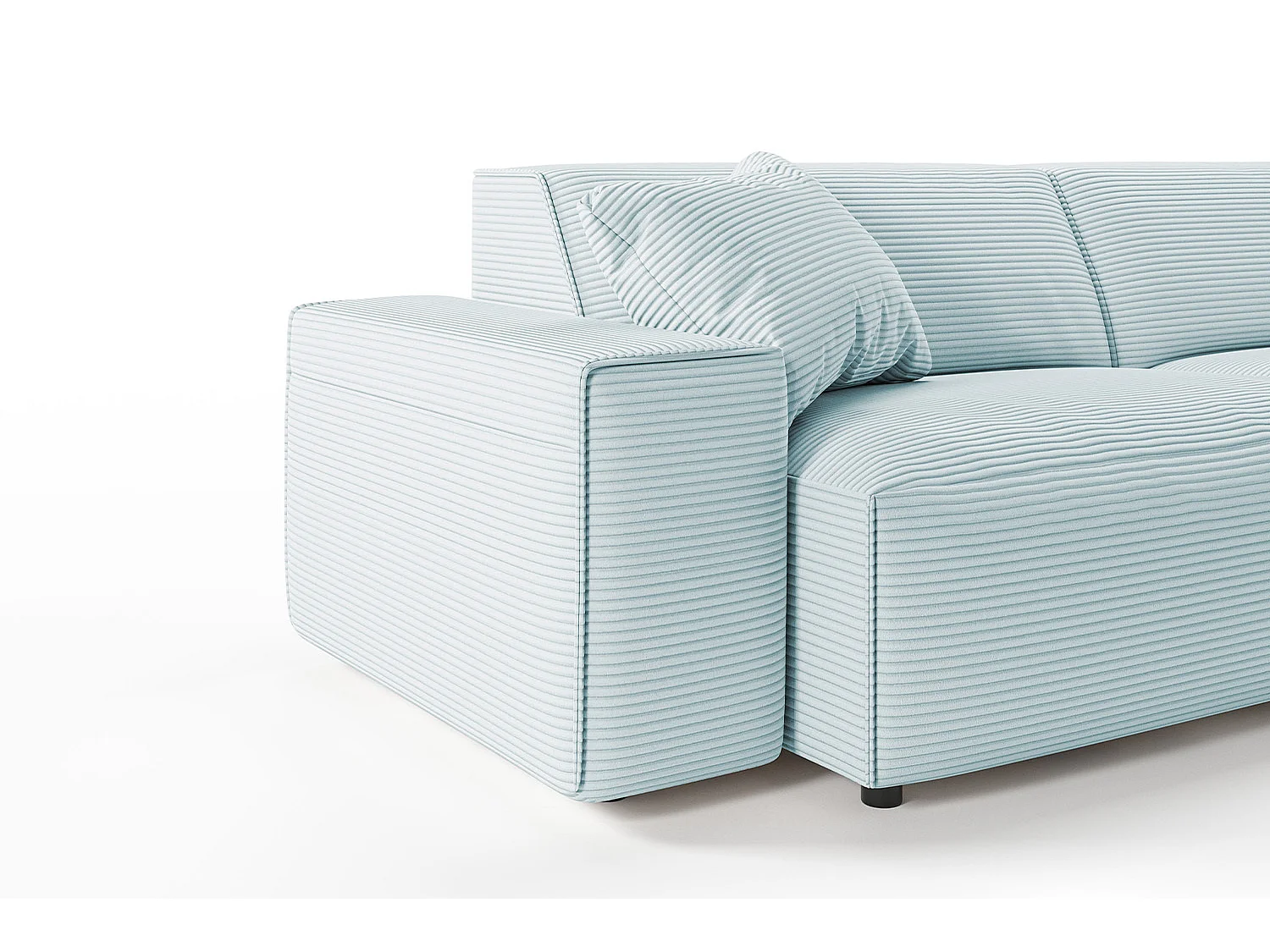 Ecksofa - Hellblau Cord - RANI