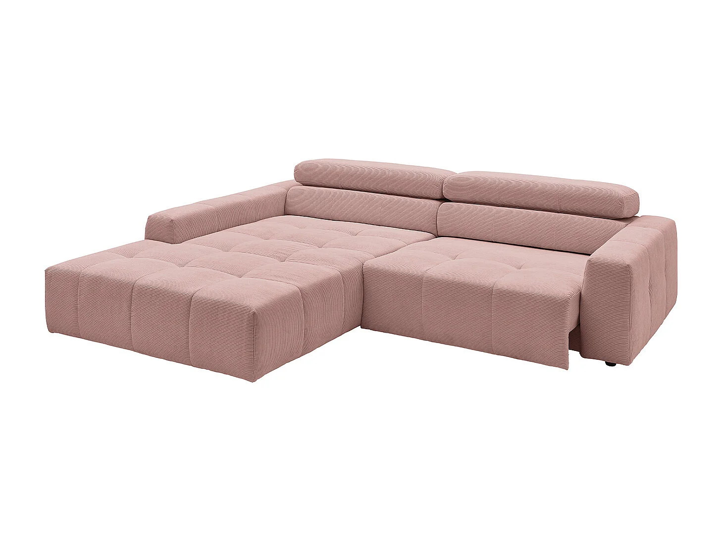 Divano angolare - Rosa Velluto a coste - RENO