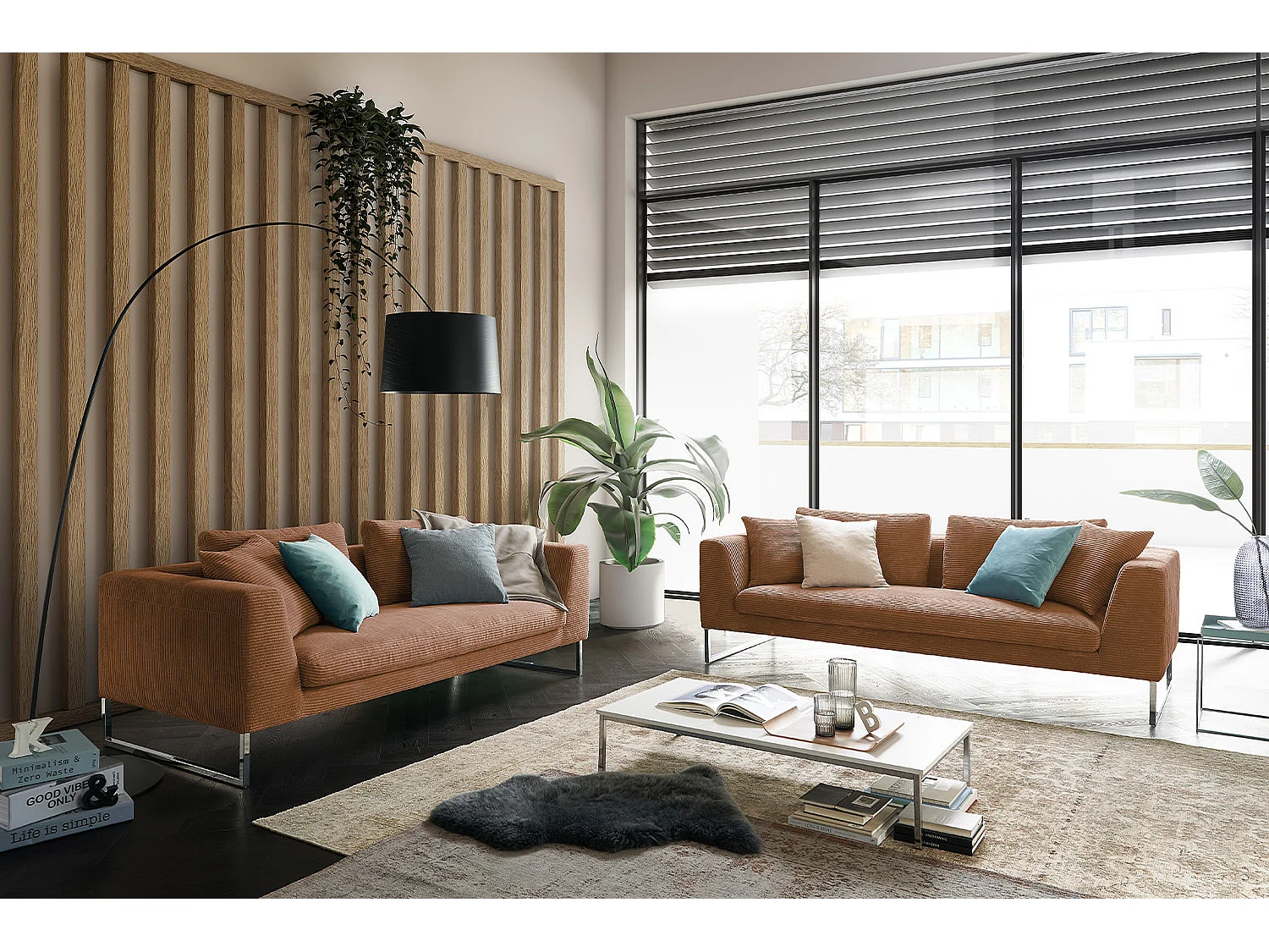 Sofá - marrón Pana - ARIAN