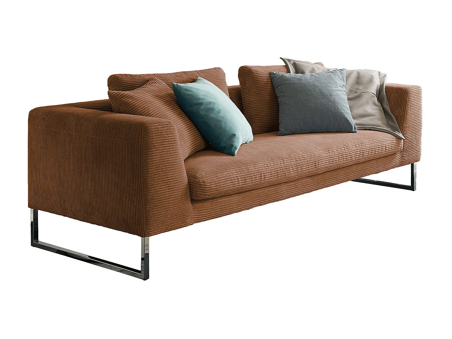 Canapé - marron Velours côtelé - ARIAN