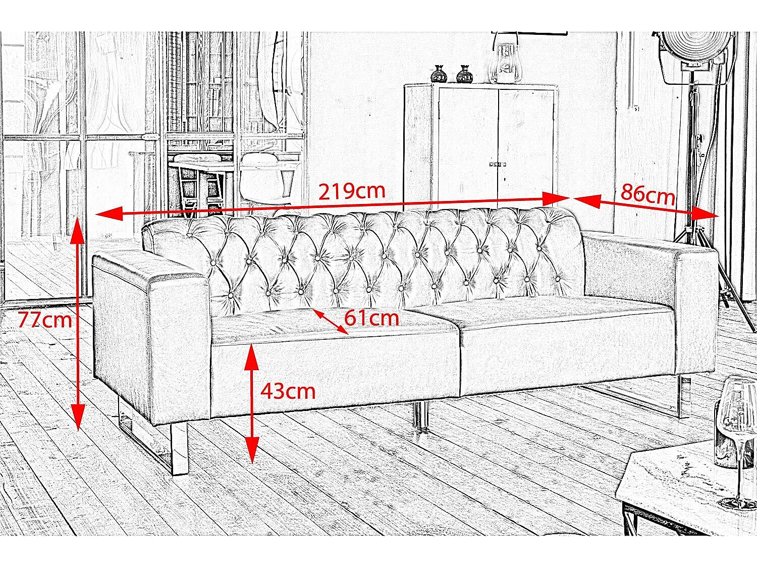 Canapé - Noir cuir - NILO