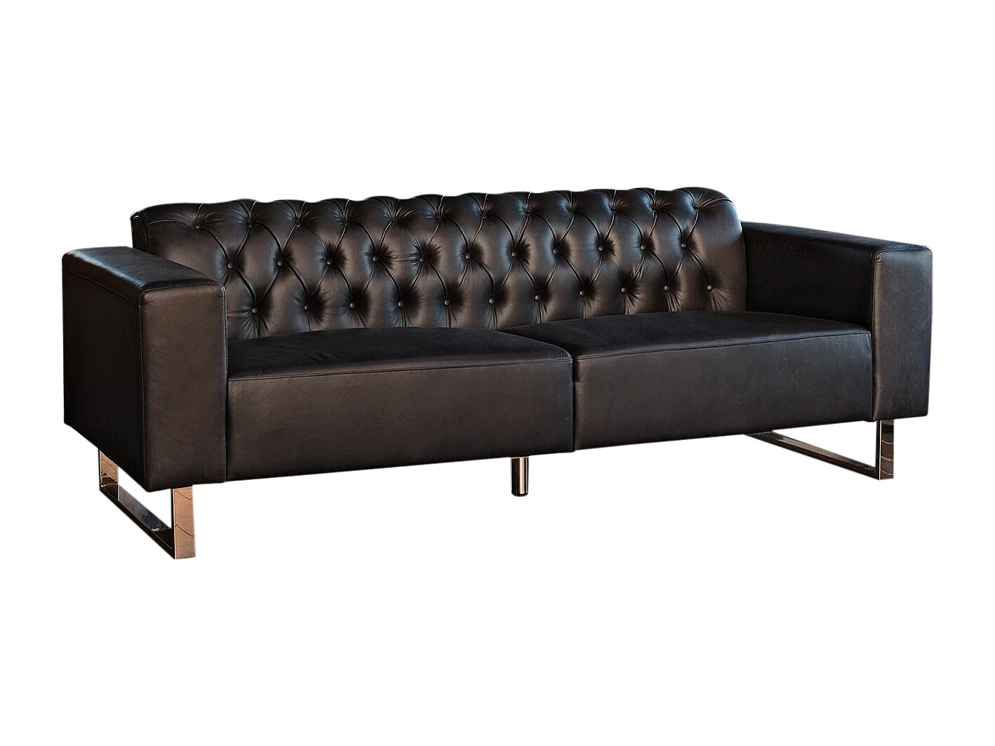 Divano Chesterfield - Nero pelle - NILO
