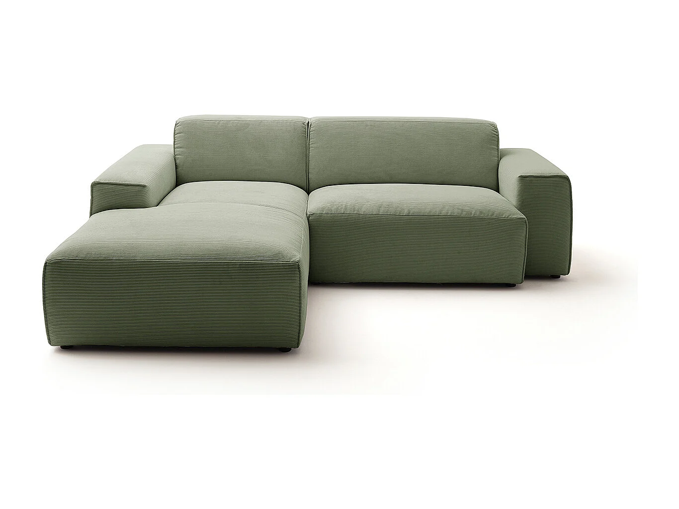 Divano angolare - verde Velluto a coste - RANI