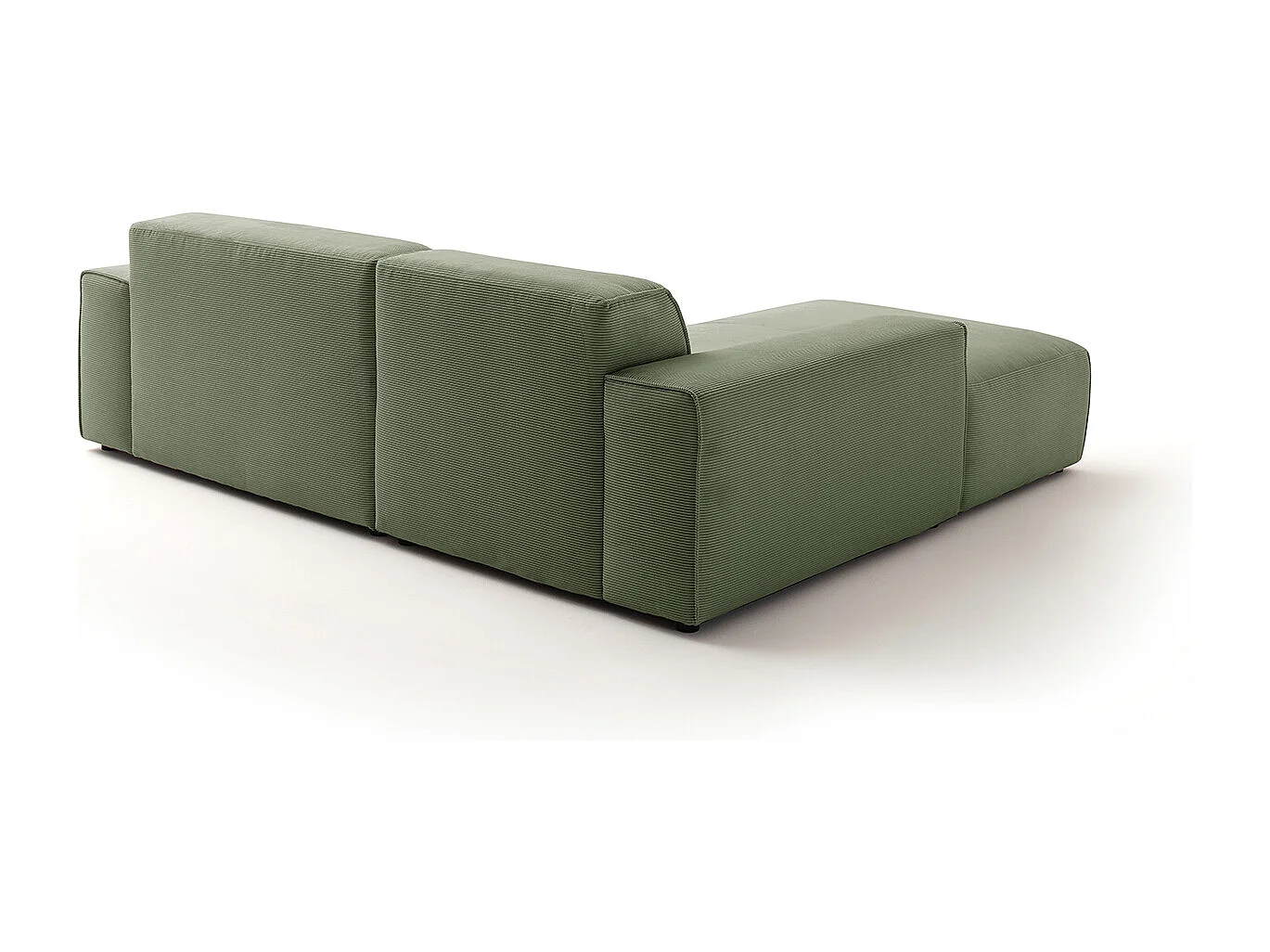 Divano angolare - verde Velluto a coste - RANI