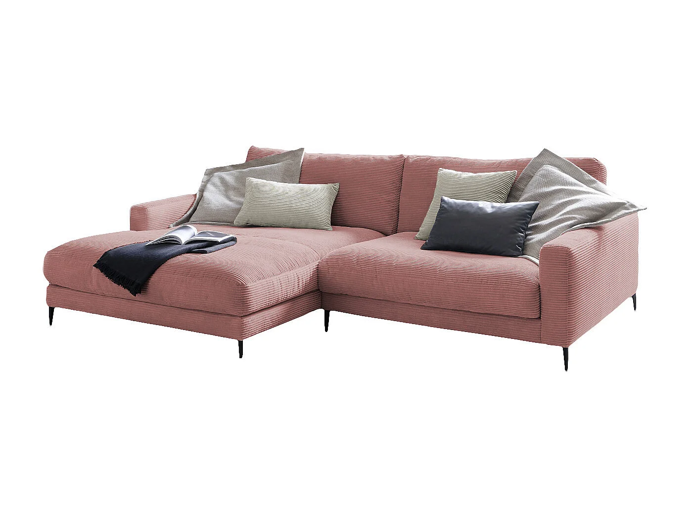 Ecksofa - Pink Cord - CARA